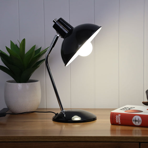 Thea Desk Lamp Black and Chrome Black