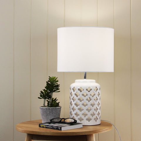 Casbah White Ceramic Table Lamp White