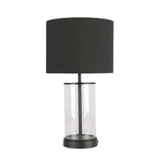 Britt Glass Table Lamp Black