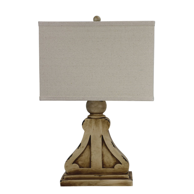 Provence Complete Timber Table Lamp with White Shade