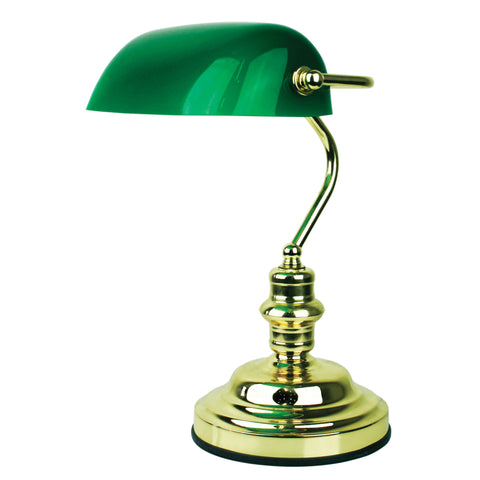 Bankers Lamp Brass Plated Brass