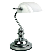 Bankers Lamp Touch Chrome and Gloss Opal Chrome