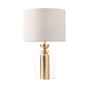 Martha Antique Brass & Glass Table Lamp with Off White shade