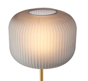 LEONE FLOOR LAMP Satin Brass with Grey Frosted Glass