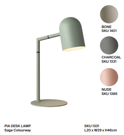 Pia Desk lamp 46cm Tall Sage / Green