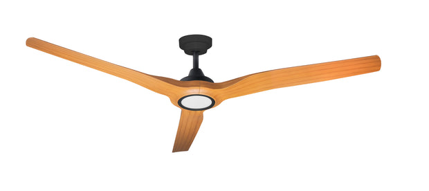 Radical 3 60 DC Ceiling Fan Black and Bamboo - 18w CCT LED Light