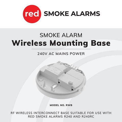 RWB Red Wireless Mounting Base for Smoke Detector 240v Hardwired - Lighting Superstore