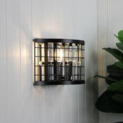 Delaware Twin Wall Light Black and Crystal
