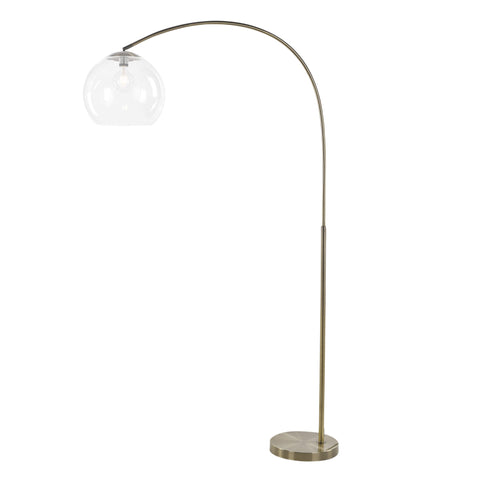 Over Arc Lamp Antique Brass with Acrylic Shade Antique Brass