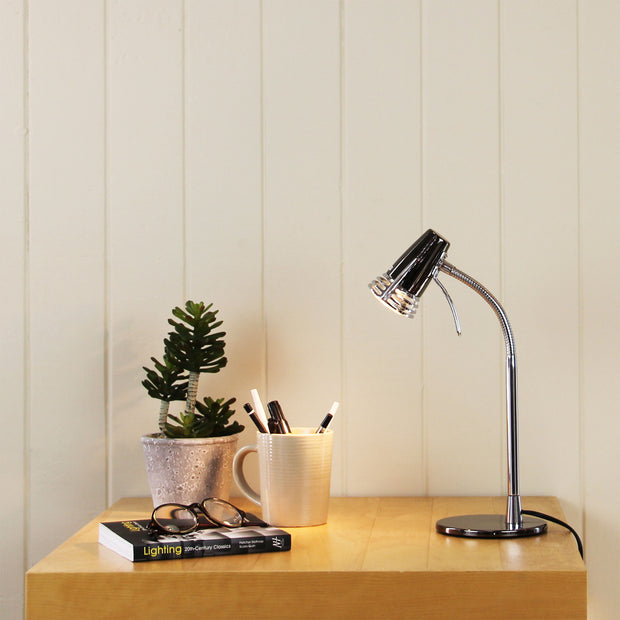 Scoot LED Desk Lamp Gunmetal and Chrome Gunmetal