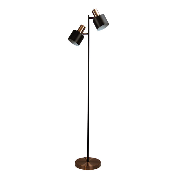 Ari Twin Floor Lamp Black With Copper