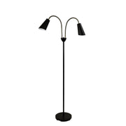 Walt Twin Floor Lamp Antique Brass and Black Black and Antique Brass