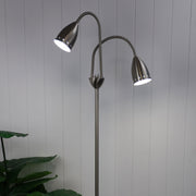 Stan Twin Floor Lamp Brushed Chrome Brushed Chrome