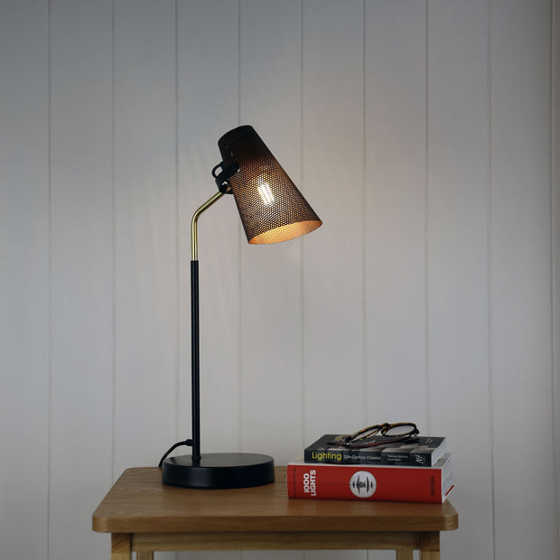 Perfo Black and Brass Desk Lamp Black and Brass