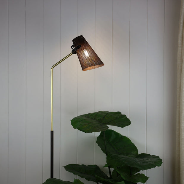 Perfo Black and Brass Floor Lamp Black and Brass