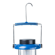 Portable LED Lantern with 5.5v USB Output - Blue with Stainless Steel Features - SOLAR