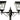Curved Frame Multi Head Post Light - Black - SOLAR
