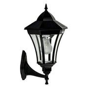 Traditional Black Wall Light with Motion Sensor Curved Frame Warm White - SOLAR