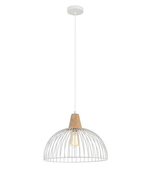 Strand Wire and Wood Pendant Light White - Lighting Superstore