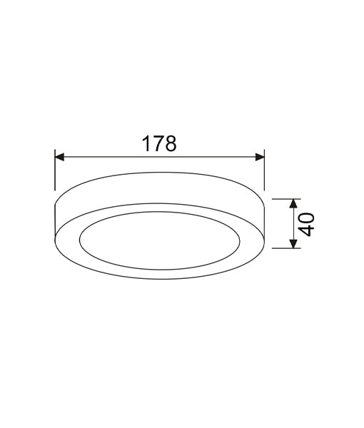 CLA Surface Downlight/Oyster medium 12w 178mm round
