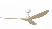 Surf 60 Inch DC White Ceiling Fan with Oak Blades