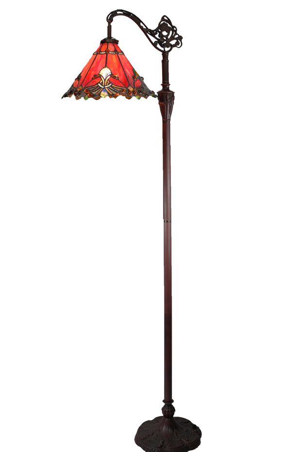 Red Butterfly Knots Leadlight Hanging Floor Lamp T-271-13DF