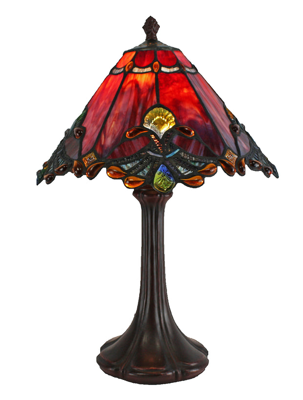 Red Butterfly Knots Leadlight Table Lamp T-271-13