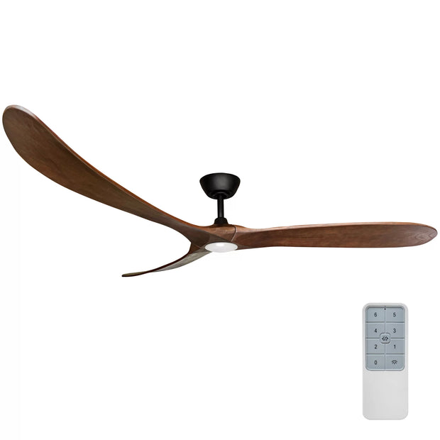 Timbr 72 DC Ceiling Fan Black and Walnut Timber with 17W LED