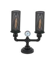 Veneto Table Lamp Double Black Iron and Mesh - Lighting Superstore