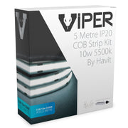 Viper 10w per metre 5m COB 5500K Daylight LED Strip Kit - IP20 complete with plug