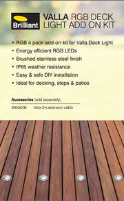 VALLA 40mm Round RGB LED Deck Light Kit-6 Pack