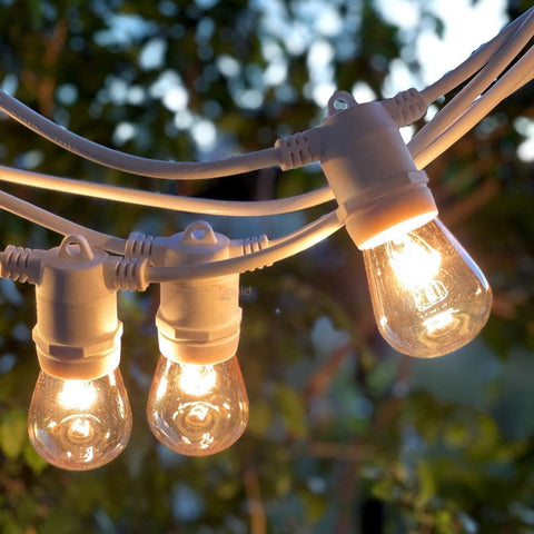 10m White Festoon String Lights 10 Bulb (12 Incandescent Globes Inc.) - Lighting Superstore