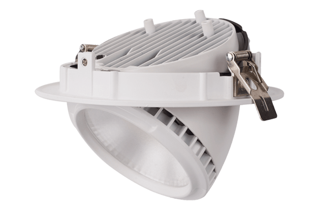 Vector 38w White Round Tri CCT Adjustable Shoplighter - Lighting Superstore