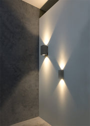 Zeron Mini 7w LED Wall Light Textured Grey Cool White