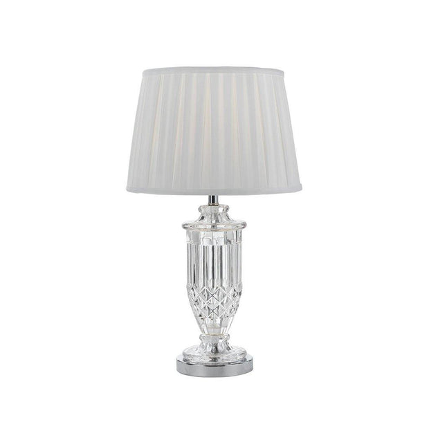 Adria Table Lamp Chrome and White - Lighting Superstore