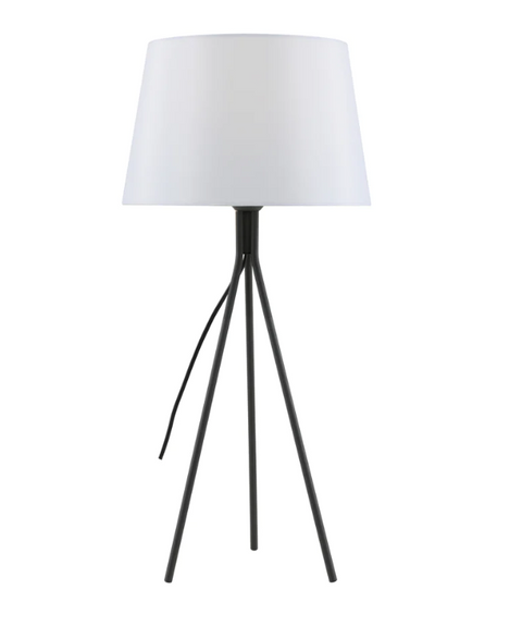 Anna Table Lamp Black with White Shade
