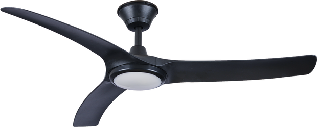 Aqua 52 DC Ceiling Fan IP66 Black -18w LED Light - Lighting Superstore