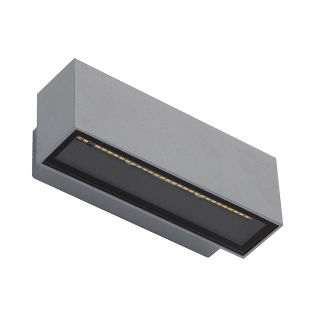 Block 12w LED IP65 Up/Down Wall Light Silver