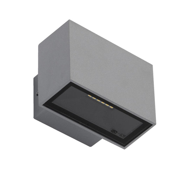 Block 6w LED IP65 Up/Down Wall Light Silver