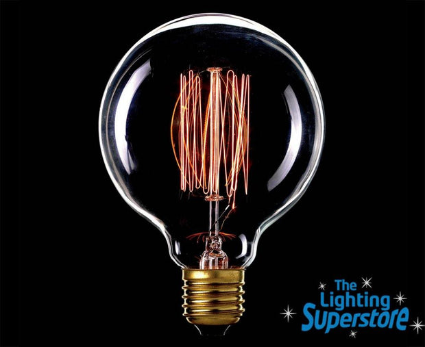 25w Edison Screw (ES) G95 Carbon Filament Globe - Lighting Superstore