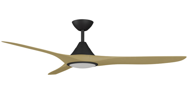 CloudFan 60 Inch WiFi DC LED Ceiling Fan 20W CCT LED Black and Bamboo