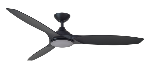 Newport 56 DC Ceiling Fan Black with LED Light - Lighting Superstore