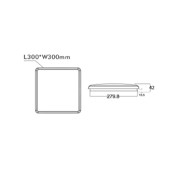 Square LED oyster dimmable CCT 20W