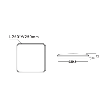 Square LED oyster dimmable CCT 15w