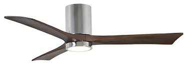 Irene 3 Blade Hugger 42 Inch Solid Walnut Wooden Blades, Brushed Nickel Body with 16w LED Warm White 3075K