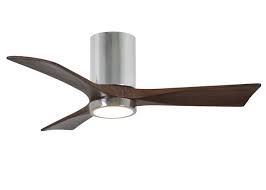 Irene 3 Blade Hugger 52 Inch Solid Walnut Wooden Blades, Brushed Nickel Body with 16w LED Warm White 3075K