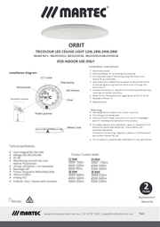 Orbit LED Oyster 24W TRI-COLOUR CCT 380mm Martec - Lighting Superstore