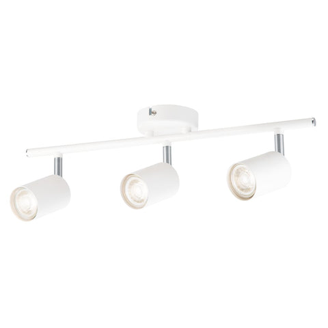 Thorpe White Finish Spotlight 3 Light Straight Bar