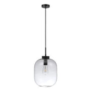 Flaunt Black Pendant with Clear Glass