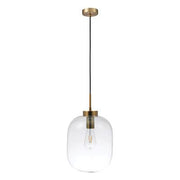 Flaunt Satin Brass Pendant with Clear Glas
